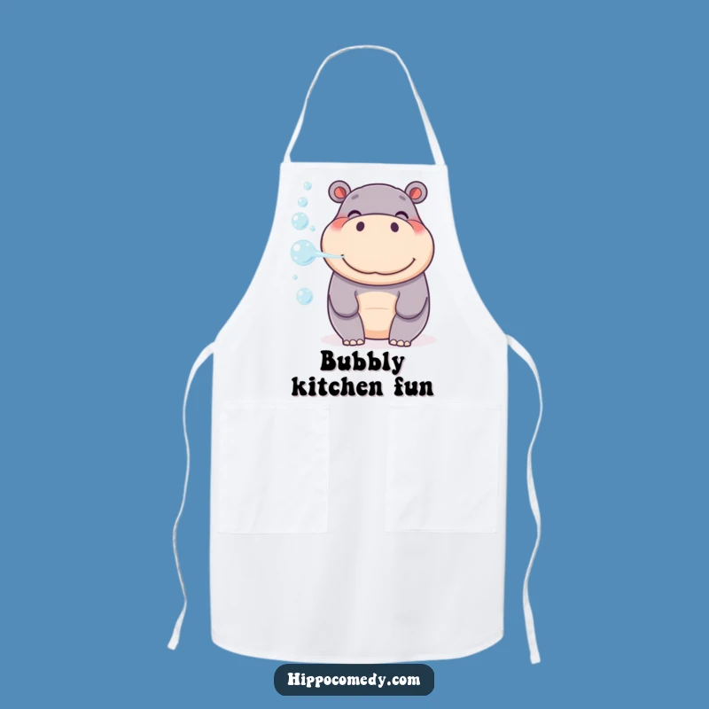 Funny Hippo Bubble Apron - Kitchen Fun, Whimsical Gift