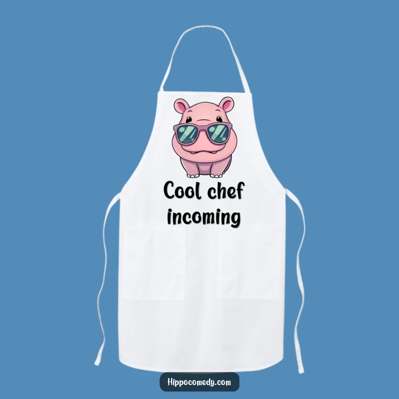 Funny Kawaii Hippo Cool Sunglasses Apron - Cooking Fun, Great Gift
