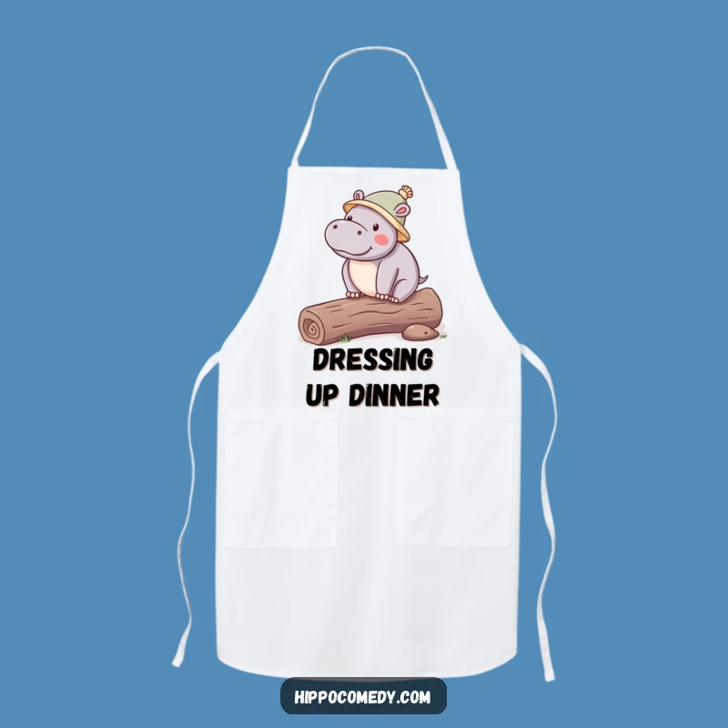 Funny Hippo Hat Apron: Kawaii Chef Balance - Humorous Gift