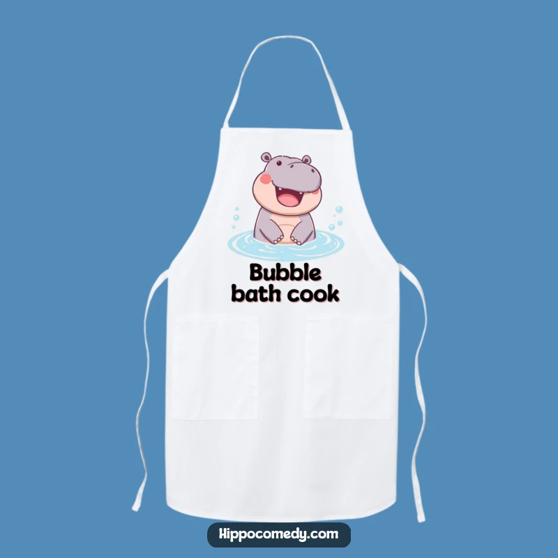 Funny Hippo Bubble Apron: Joyful Chef Gift for Kitchen Fun