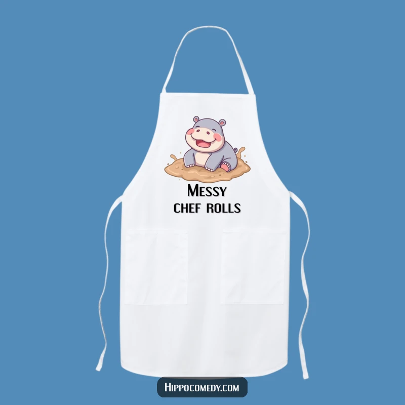 Funny Hippo Mud Apron - Messy Chef Fun, Great Gift