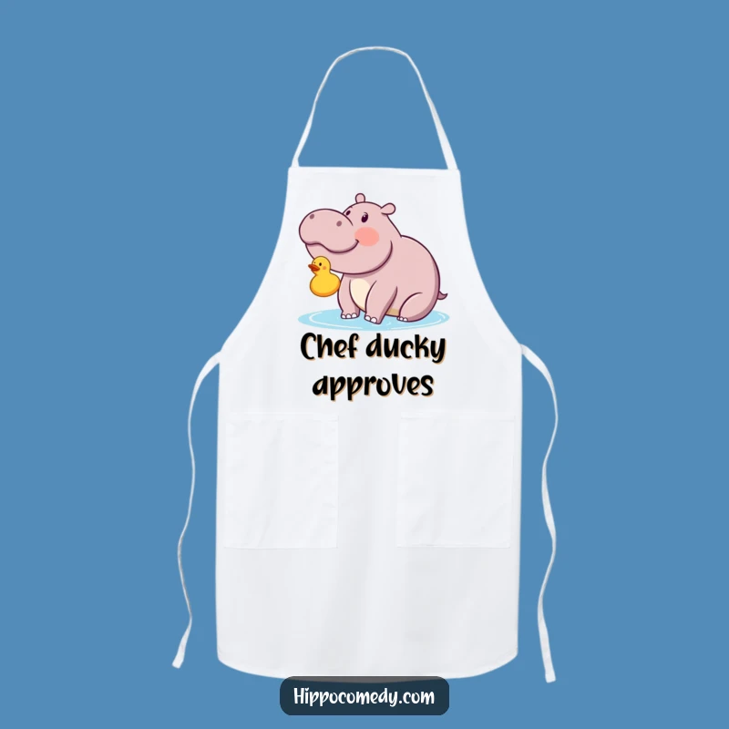 Funny Kawaii Hippo Duckie Apron: Cook with Joy and Comical Charm