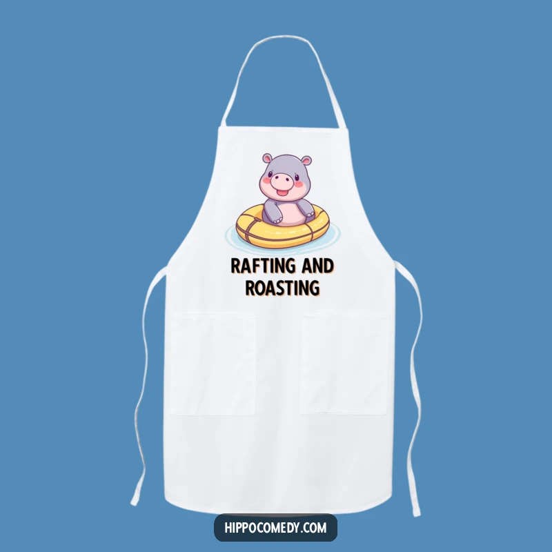 Funny Tiny Hippo Raft Apron - Cook Up Smiles with Relaxed Charm