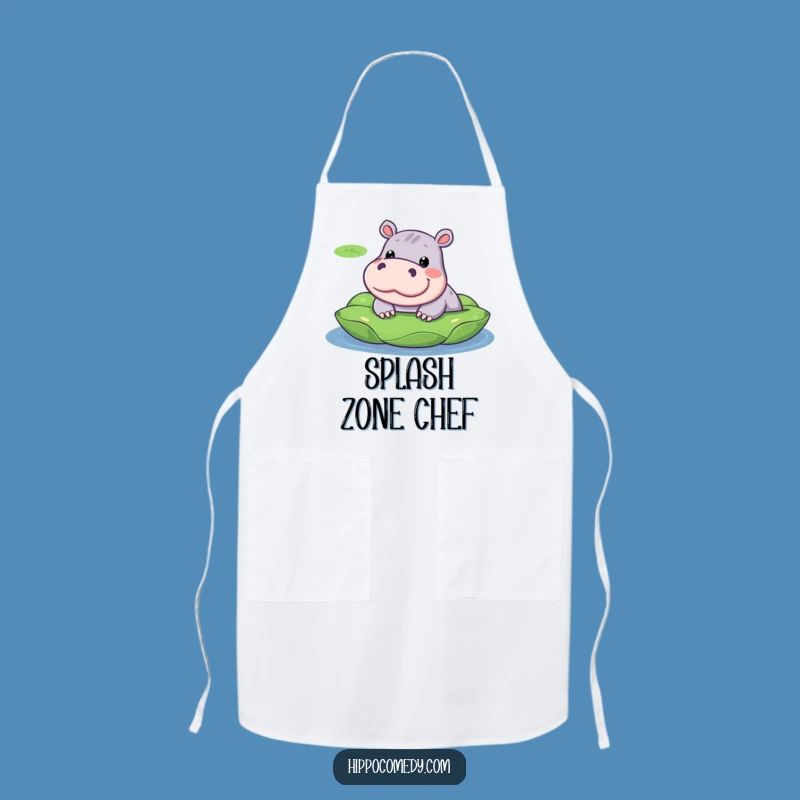 Funny Hippo Lily Pad Apron - Cute Kitchen Wear for Playful Cooks