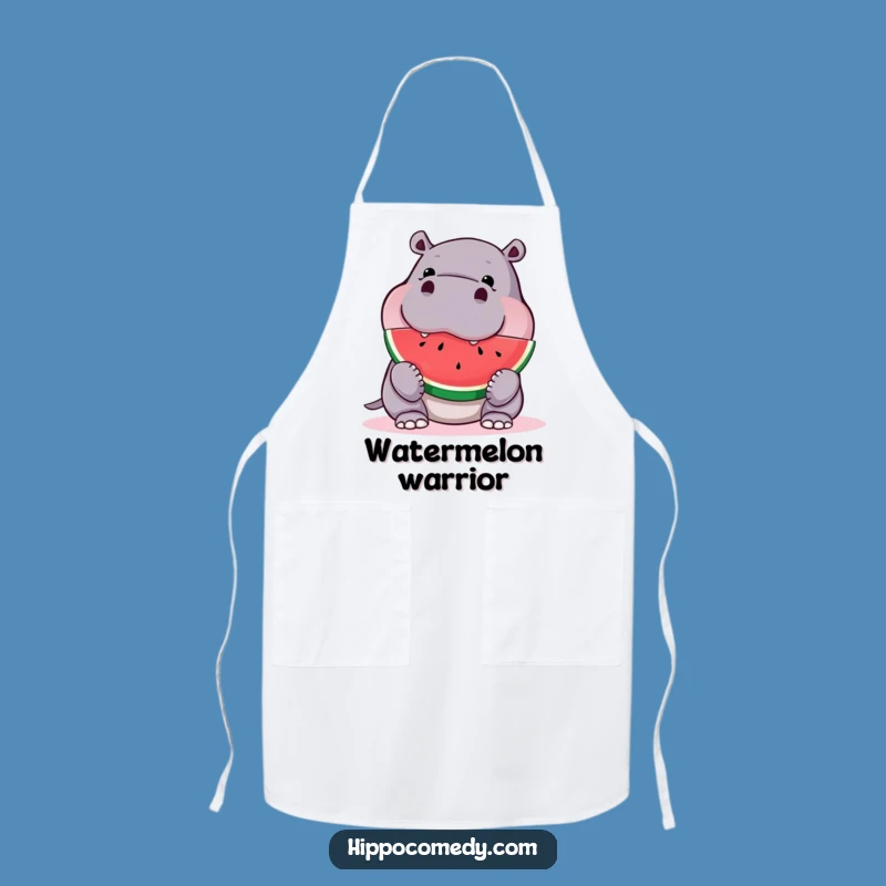 Funny Hippo Watermelon Apron - Cook Up Laughs in the Kitchen