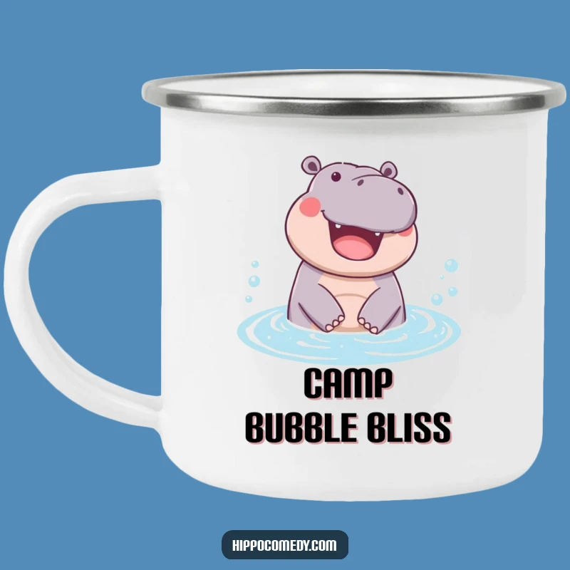 Funny Hippo Bubble Camping Mug: Durable & Joyful Hippo Adventure Gift