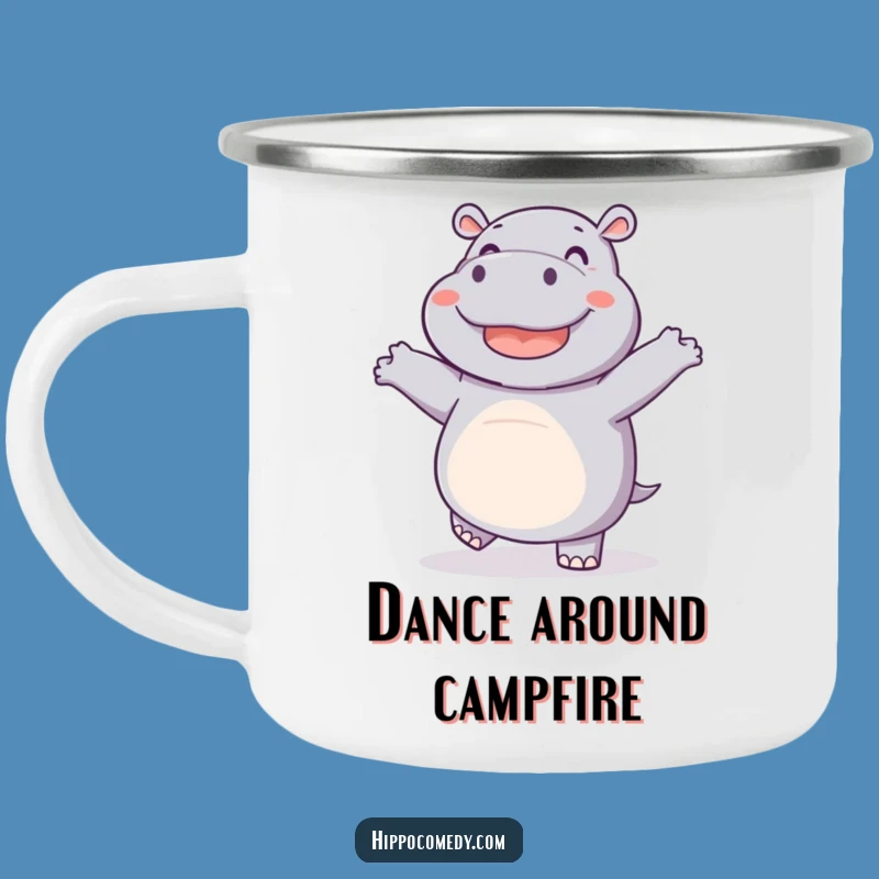 Funny Dancing Hippo Camping Mug - Your Joyful Adventure Companion