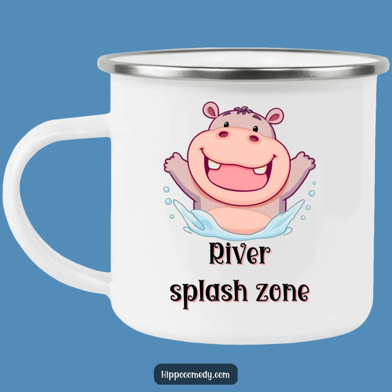 Funny Chubby Hippo Camping Mug: Splashy Fun for Adventures