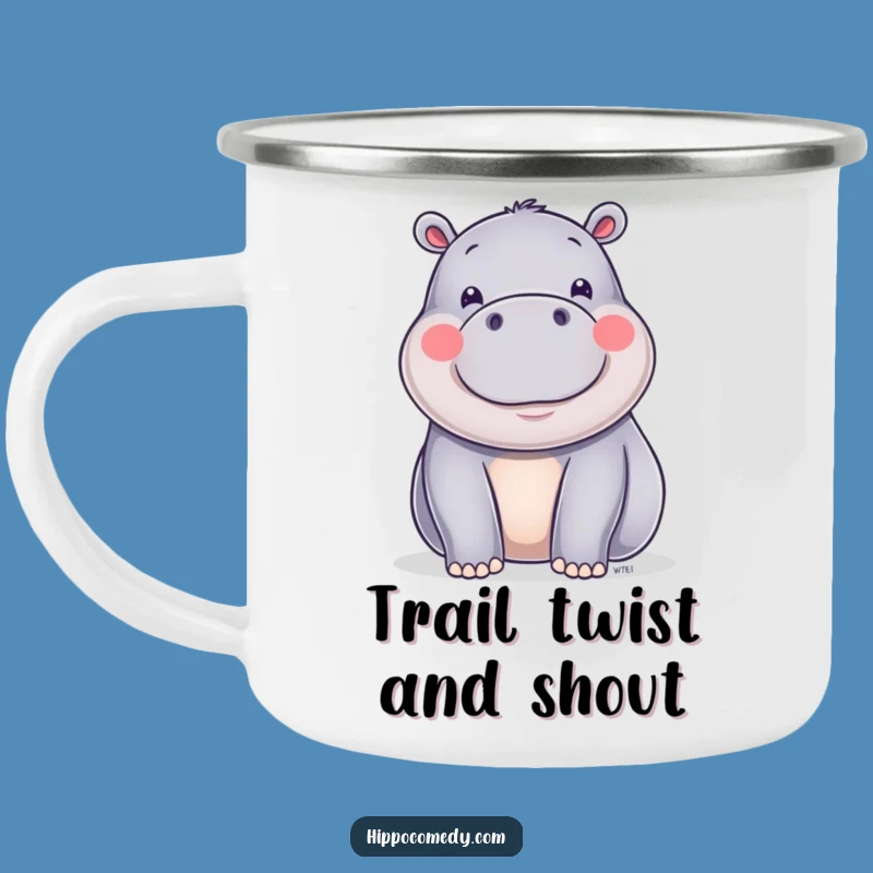 Funny Happy Hippo Wiggle Camping Mug - Shiny & Durable Hippo Drinkware Gift