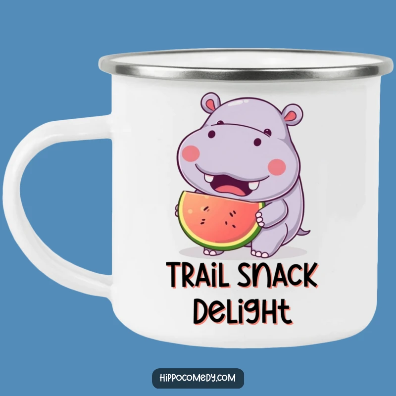 Funny Hippo Fruit Camping Mug: Kawaii Joyful Drinkware - Outdoor Gift