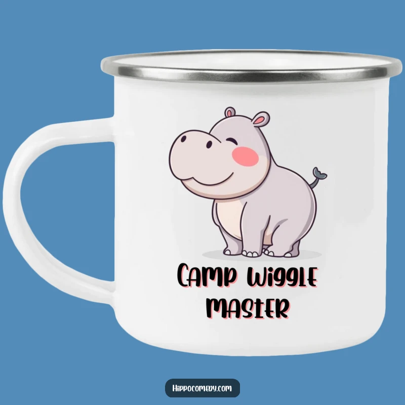 Funny Hippo Tail Wiggle Camping Mug: Durable & Silly Hippo Adventure Gift