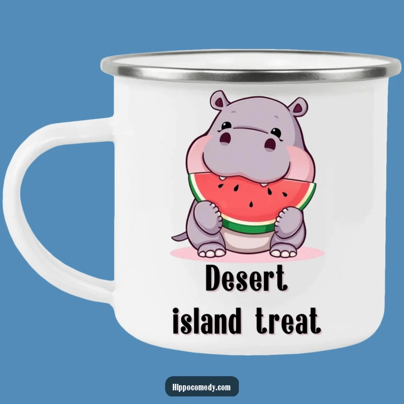 Funny Hippo Watermelon Camping Mug - Adventure Fuelled by Humor