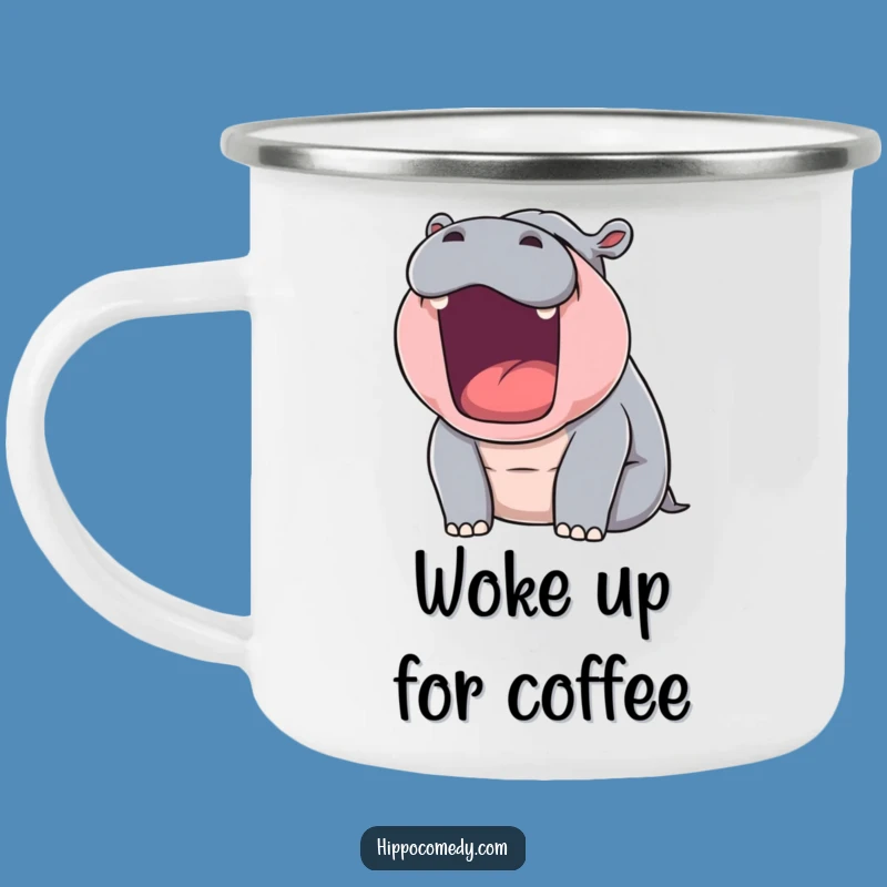 Funny Sleepy Hippo Yawn Camping Mug: Adventure Fuel for the Tired Soul