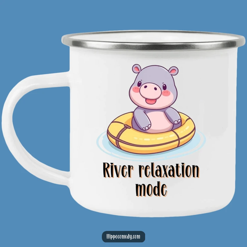 Funny Tiny Hippo Raft Camping Mug - Your Companion for Relaxing Adventures