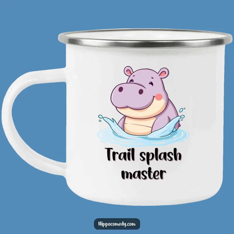 Funny Hippo Splash Camping Mug: Durable & Playful Hippo Adventure Gift