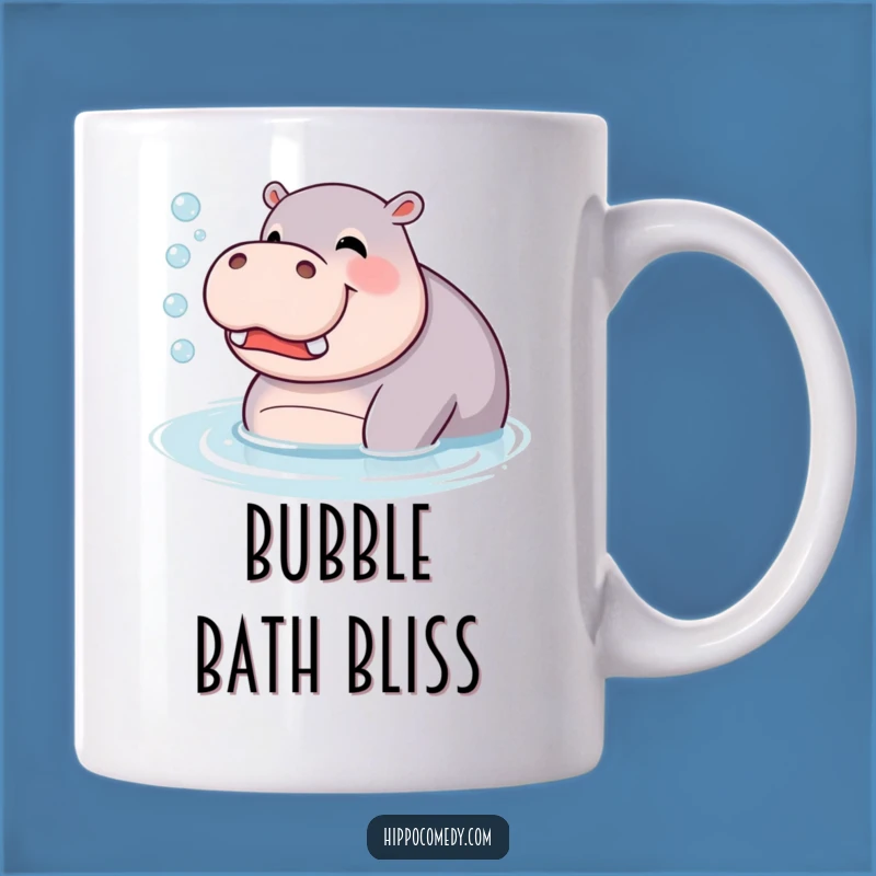 Funny Giggling Hippo Mug: Bubbles Blowing Hippopotamus, Water Fun Gift