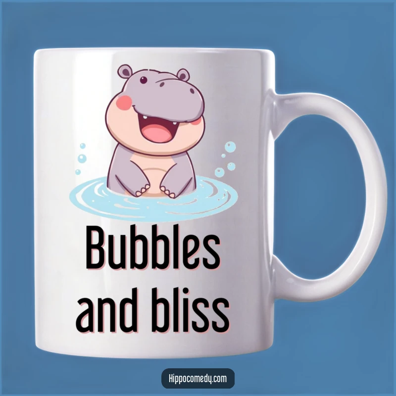 Funny Hippo Bubble Bath Mug: Joyful Hippo Emerging Gift for Relaxation