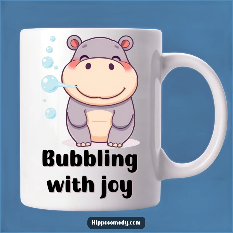 Funny Smiling Hippo Bubble Mug - Relaxing Vibes, Perfect Gift