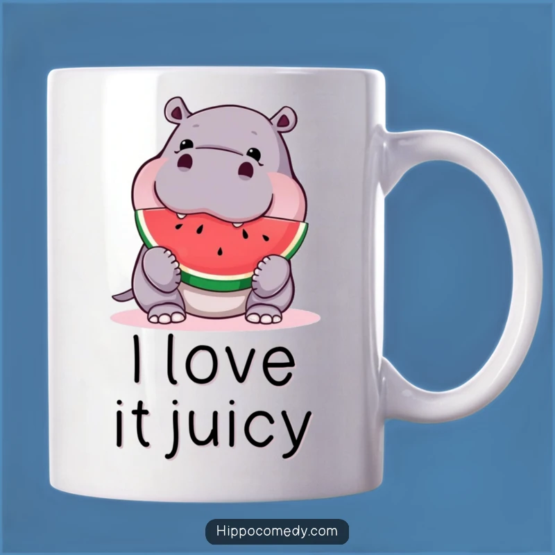 Funny Curious Hippo Watermelon Mug - A Hilarious Treat for Hippo Lovers