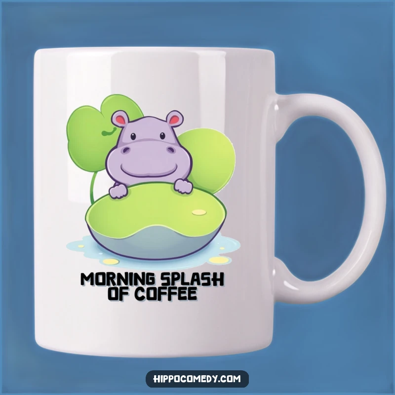 Funny Hippo Lily Pad Mug - Curious Creature Lover Gift