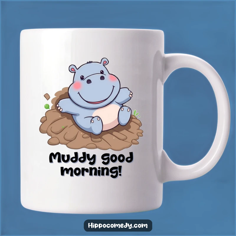 Funny Hippo Mudslide Mug - Hilarious Cartoon Hippo Joyful Gift Idea