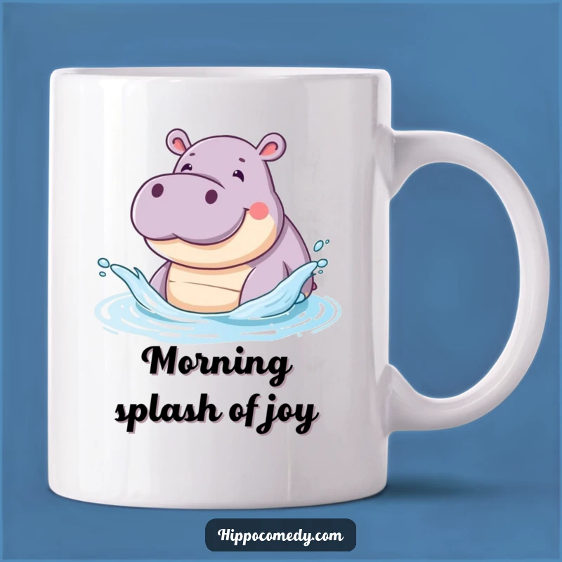 Funny Hippo Splash Mug: Adorable Hippo Playful Gift for Water Lovers