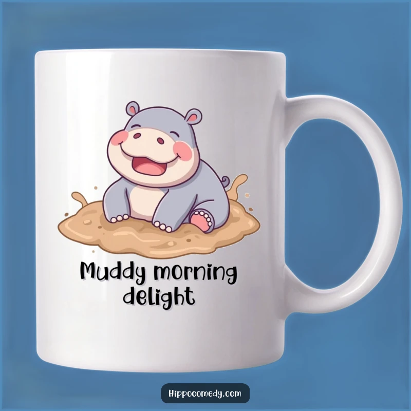 Funny Joyful Hippo Mud Mug - Playful Mess, Perfect Gift