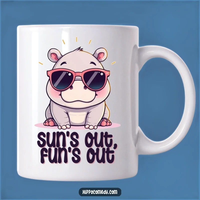 Funny Kawaii Hippo Sunglasses Mug - Ultimate Chill Vibes Gift