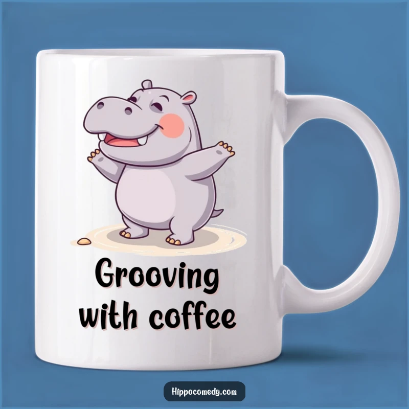 Funny Giggling Hippo Dance Mug - Hilarious Fun for Your Daily Brew