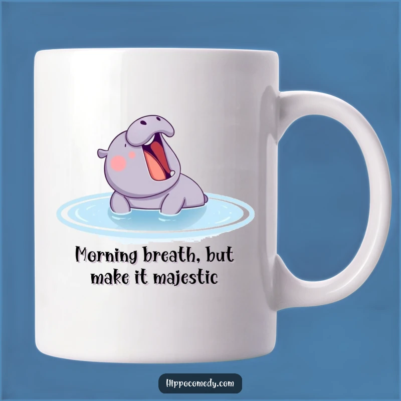 Funny Content Hippo Yawning Mug - Perfect Relaxing Gift for Hippo Lovers