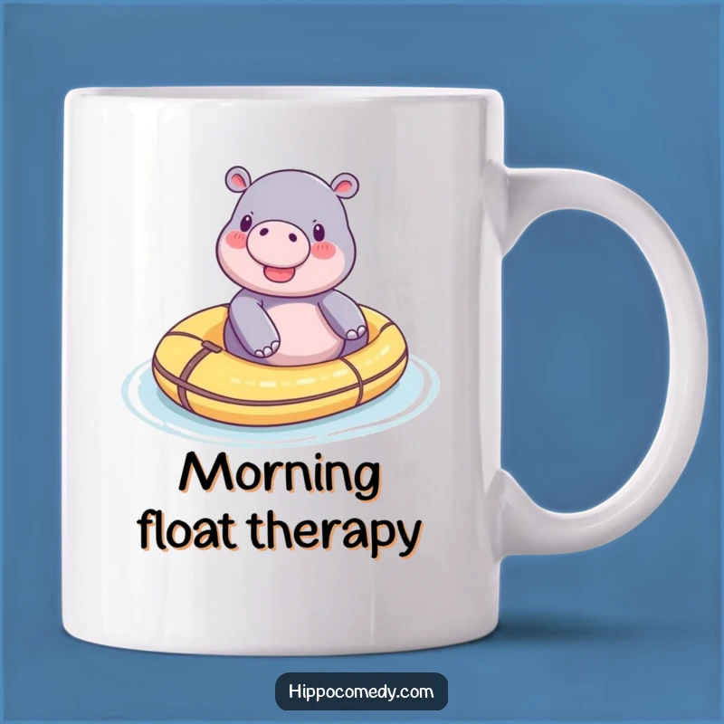 Funny Tiny Hippo Raft Mug - A Hilarious Floating Friend for Your Coffee