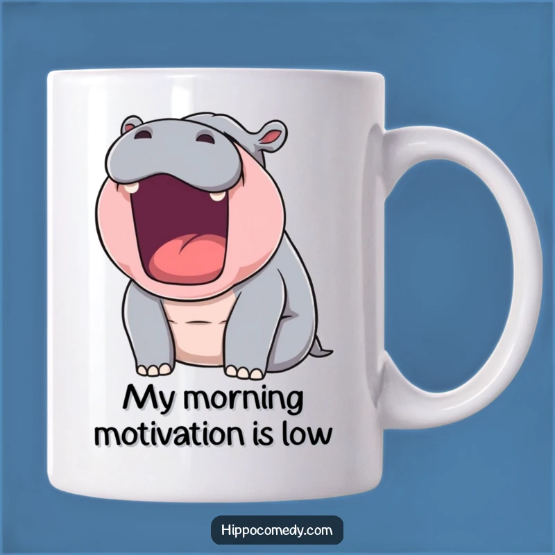 Funny Sleepy Hippo Yawn Mug: Perfect Humorous Gift for Tired Souls