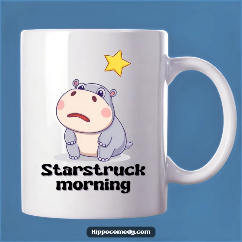 Funny Surprised Hippo Star Mug - A Hilarious & Magical Gift