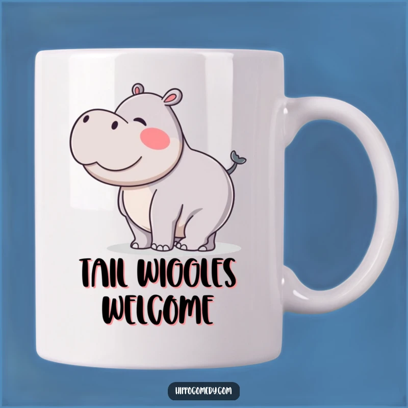 Funny Hippo Tail Wiggle Mug: Silly Hippo Dance Gift for Fun Lovers