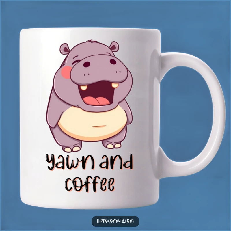 Funny Hippo Yawn Mug: Happy Hippo Relaxation Gift for Sleepyheads