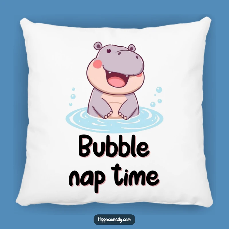 Cozy Funny Hippo Bubble Pillow: Soft & Joyful Hippo Comfort Gift