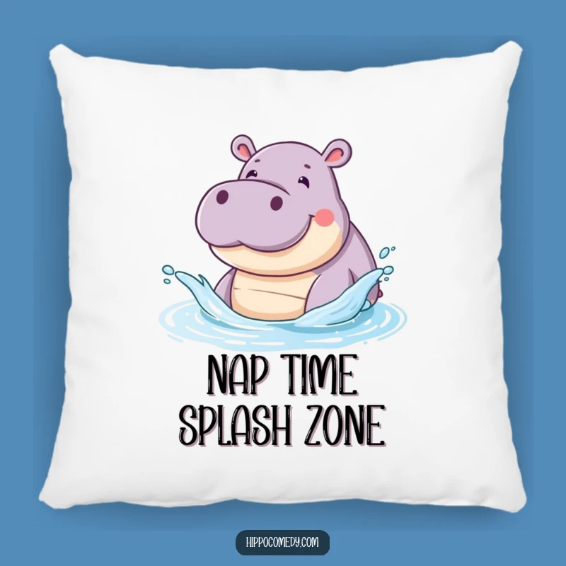Cozy Funny Hippo Splash Pillow: Soft & Playful Hippo Comfort Gift