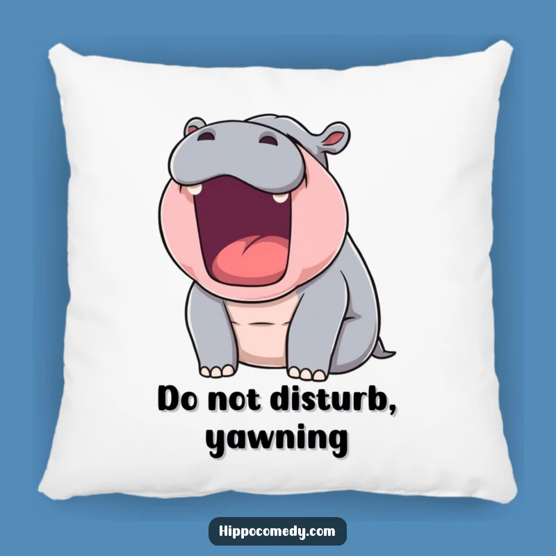 Funny Sleepy Hippo Yawn Pillow: Soft Comfort and Hilarious Snooze Vibes