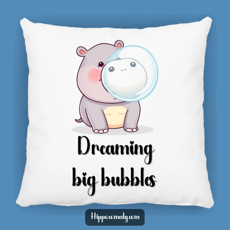 Funny Kawaii Hippo Bubble Pillow - Cute Animal Blow Comfort Gift