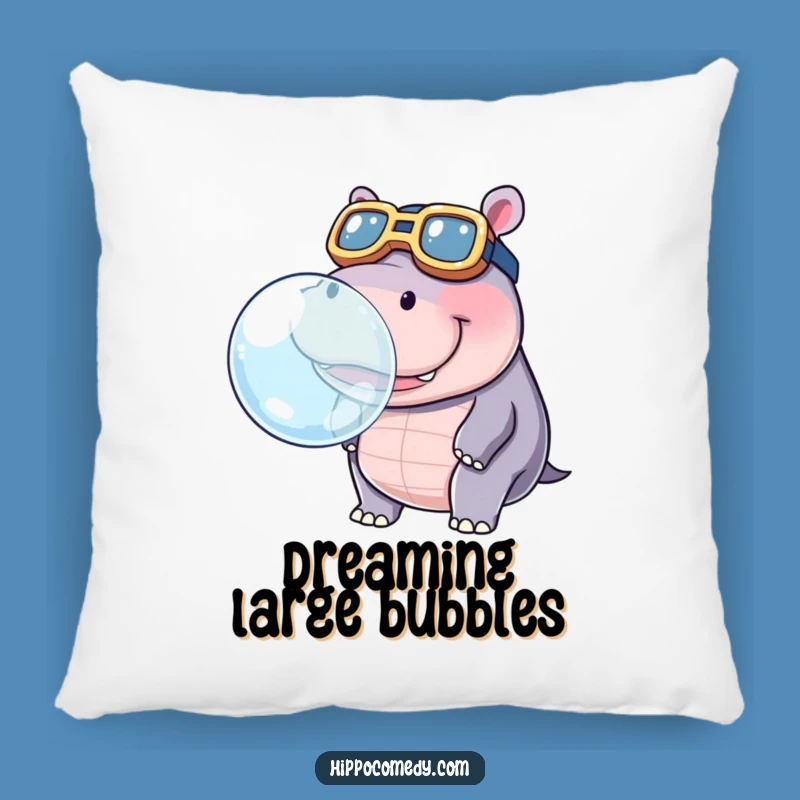 Funny Hippo Bubble Pillow: Cozy Comfort with Whimsical Humor