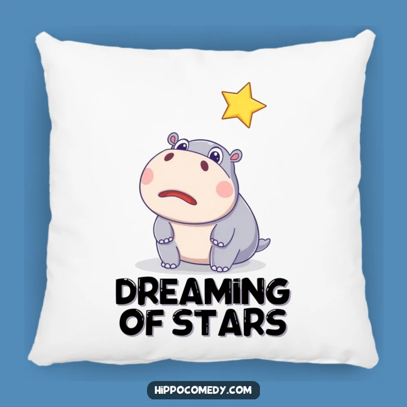 Funny Surprised Hippo Star Pillow - Soft, Cute & Hilariously Magical Comfort