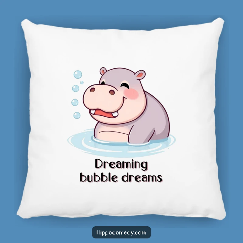 Funny Giggling Hippo Pillow: Bubbles Blowing Hippopotamus Comfort, Cozy Gift