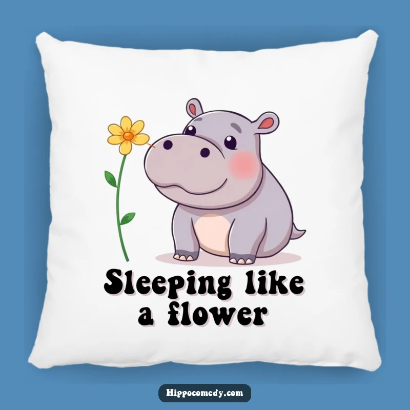 Funny Hippo Flower Nose Pillow: Balancing Hippopotamus Comfort, Cozy Gift