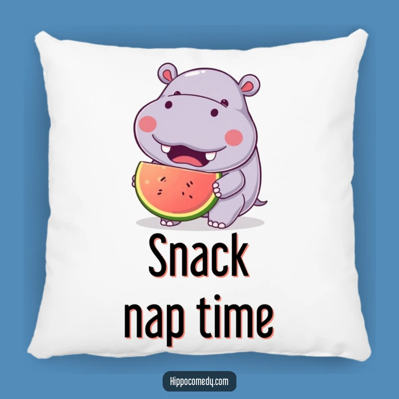 Funny Hippo Fruit Pillow: Kawaii Joyful Cushion - Cozy Gift