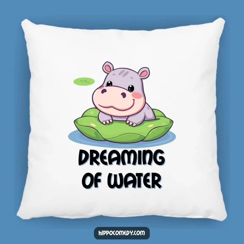 Funny Hippo Lily Pad Pillow - Soft & Cute Accent for Cozy Spaces