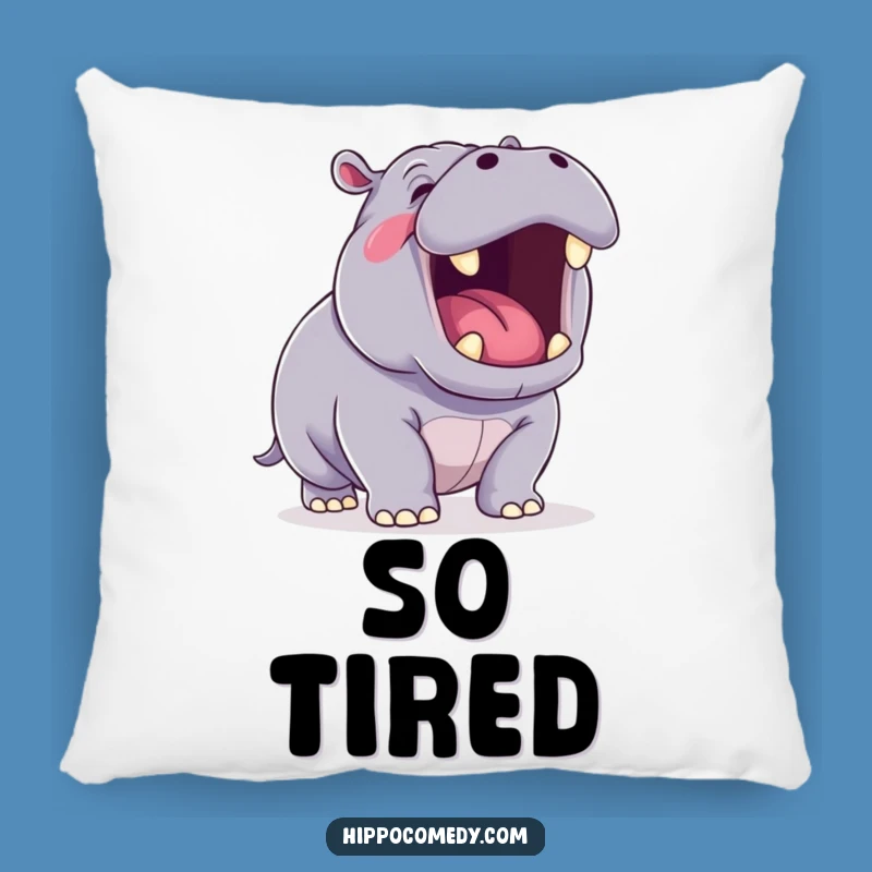 Funny Yawning Hippo Pillow: Soft Kawaii Hippo Cushion - Cozy Gift