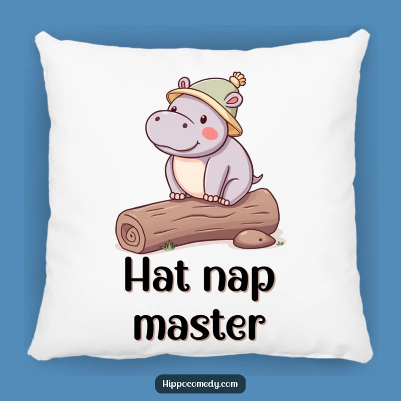 Funny Hippo Hat Pillow: Kawaii Balance Comfort - Cozy Gift