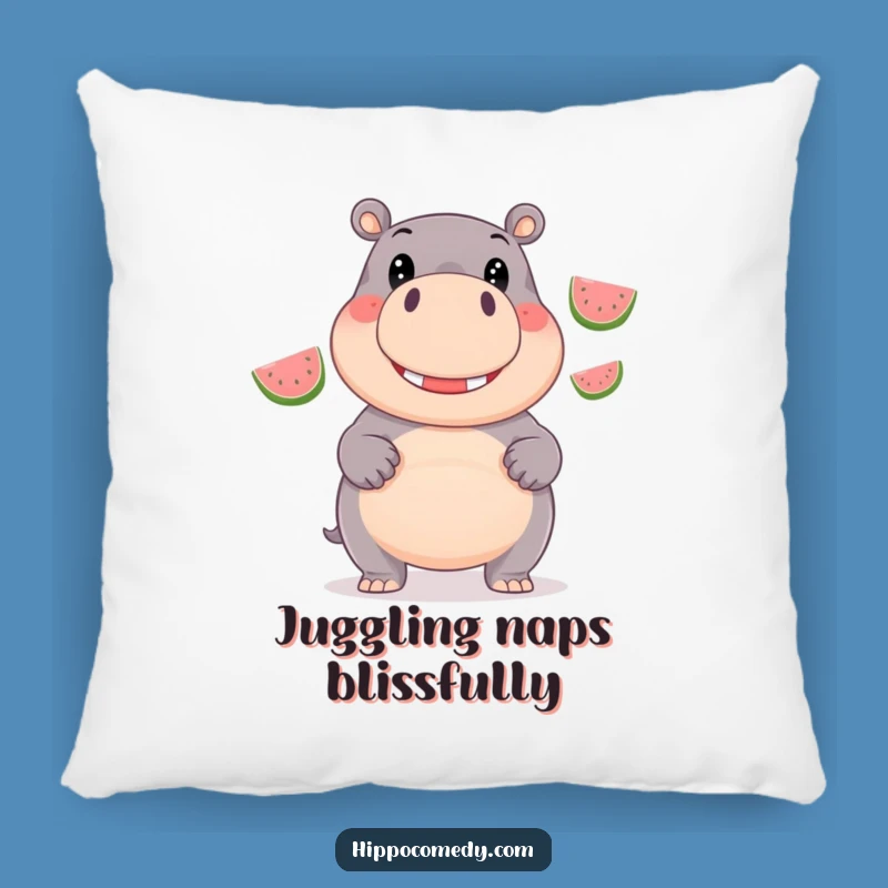 Funny Hippo Juggling Pillow: Giggling Comfort Design, Cozy & Humorous Accent