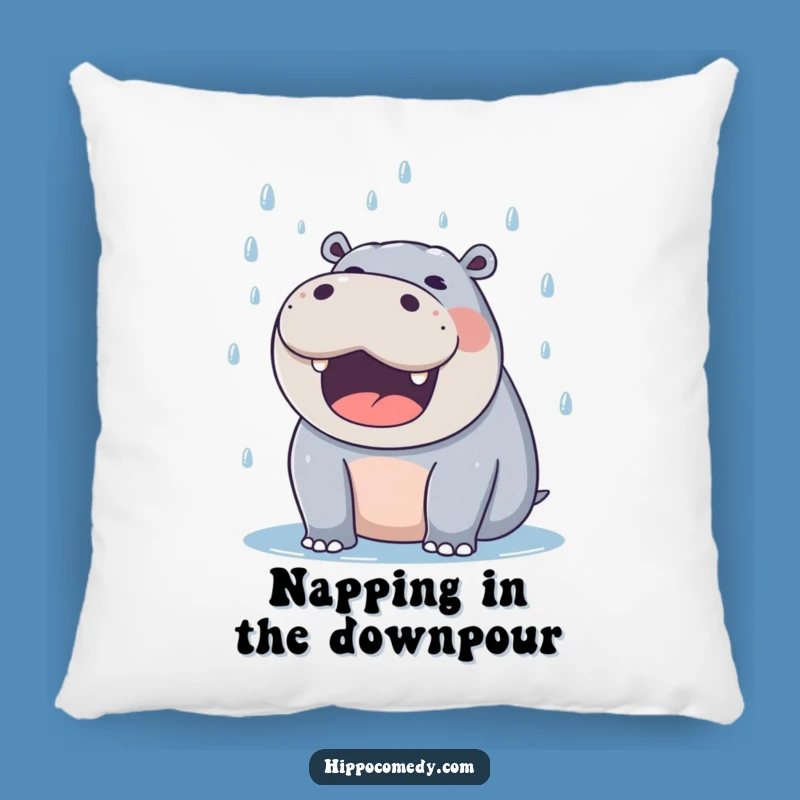 Funny Hippo Raindrop Pillow: Cozy Comfort and Hilarious Gift