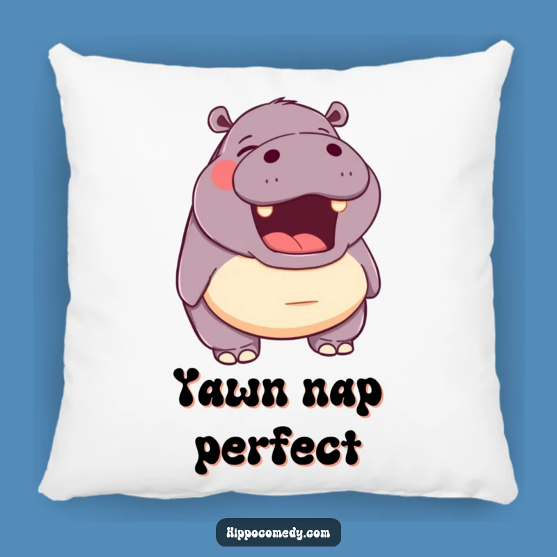 Cozy Funny Hippo Yawn Pillow: Soft & Happy Hippo Comfort Gift